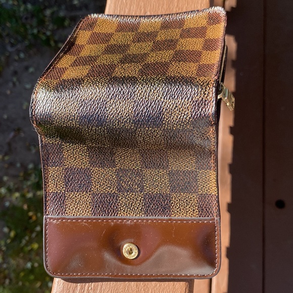 LOUIS VUITON Damier Ebene Brown Check Leather Zippy Compact WALLET EUC - Picture 12 of 17